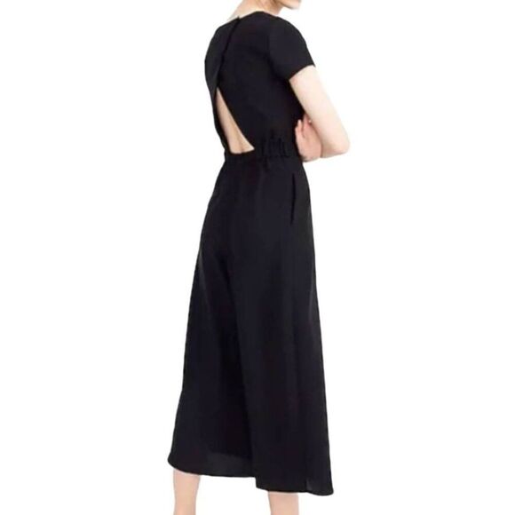 J. Crew Drapey Wrap-Back Wide Leg Cropped Business‎ Romper Jumpsuit Women's Size - Picture 2 of 16